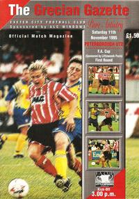 Exeter City v Posh 1995-96 FA Cup programme